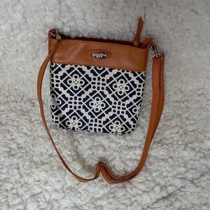 Spartina 449 Geometric Navy and Tan Crossbody